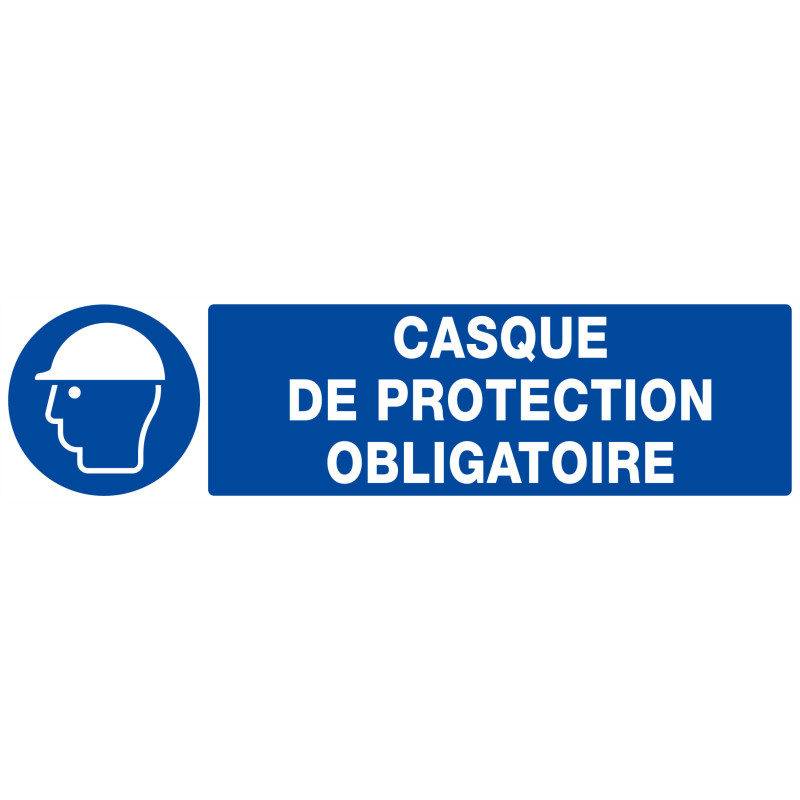 PLAQUE CASQUE DE PROTECTION OBLIGATOIRE 330x200MM