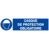 PLAQUE CASQUE DE PROTECTION OBLIGATOIRE 330x200MM