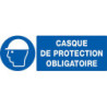 PLAQUE CASQUE DE PROTECTION OBLIGATOIRE 330x200MM
