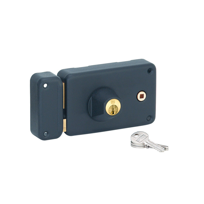 SERRURE APPLIQUE H140 GAUCHE TIRANT AVEC CYLINDRE22 A FOUILLOT