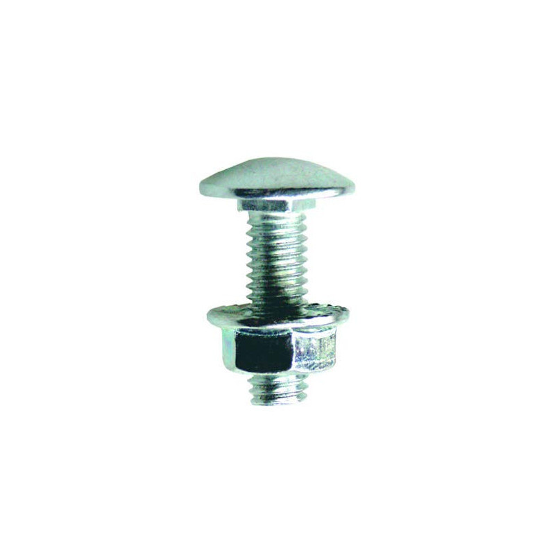 Boulon tête ronde collet carré 6x40 mm Acier Zingué Boite x 200 VYNEX