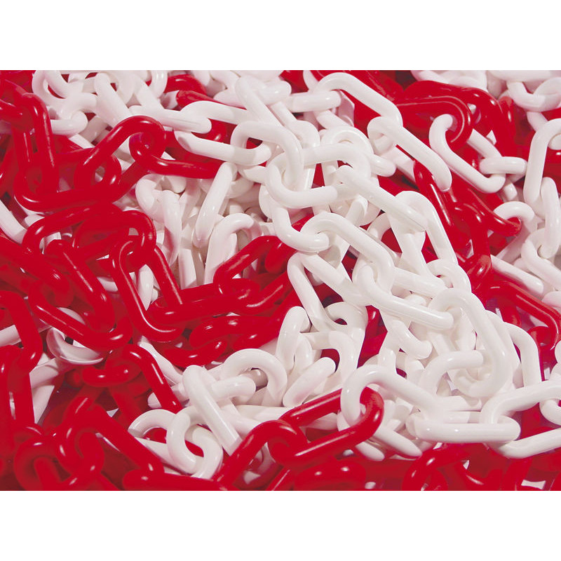 CHAINE PLASTIQUE ROUGE-BLANCHE 6MM (25ML)