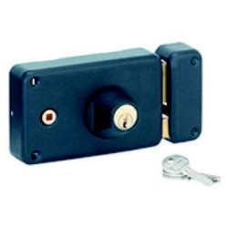 SERRURE APPLIQUE H140 DROITE POUSSANT  AVEC CYLINDRE22 A FOUILLOT