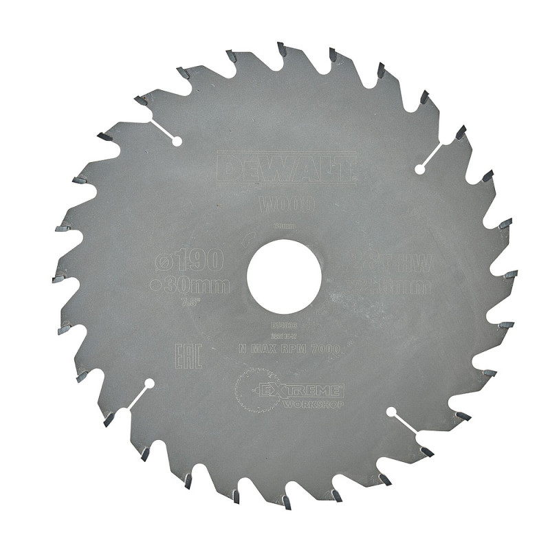 Lame de scie circulaire 190x30 mm. 28 dents. ATB-tronçonnage. angle d'attaque 25