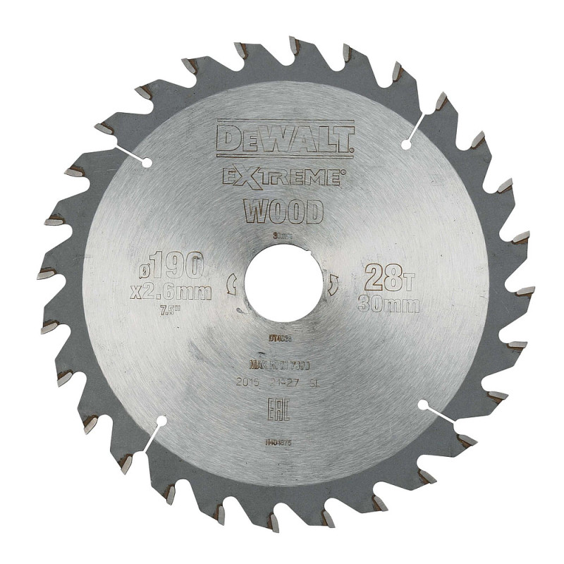 Lame de scie circulaire 190x30 mm. 28 dents. ATB-tronçonnage. angle d'attaque 25