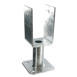 PIED DE POTEAU TYPE U PLATINE LARG 90