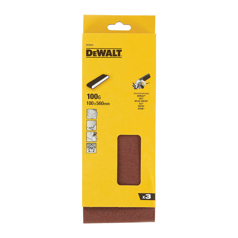 Abrasif pour ponceuses à bande - bois - peinture - métal grain 100 - 100 x 560mm