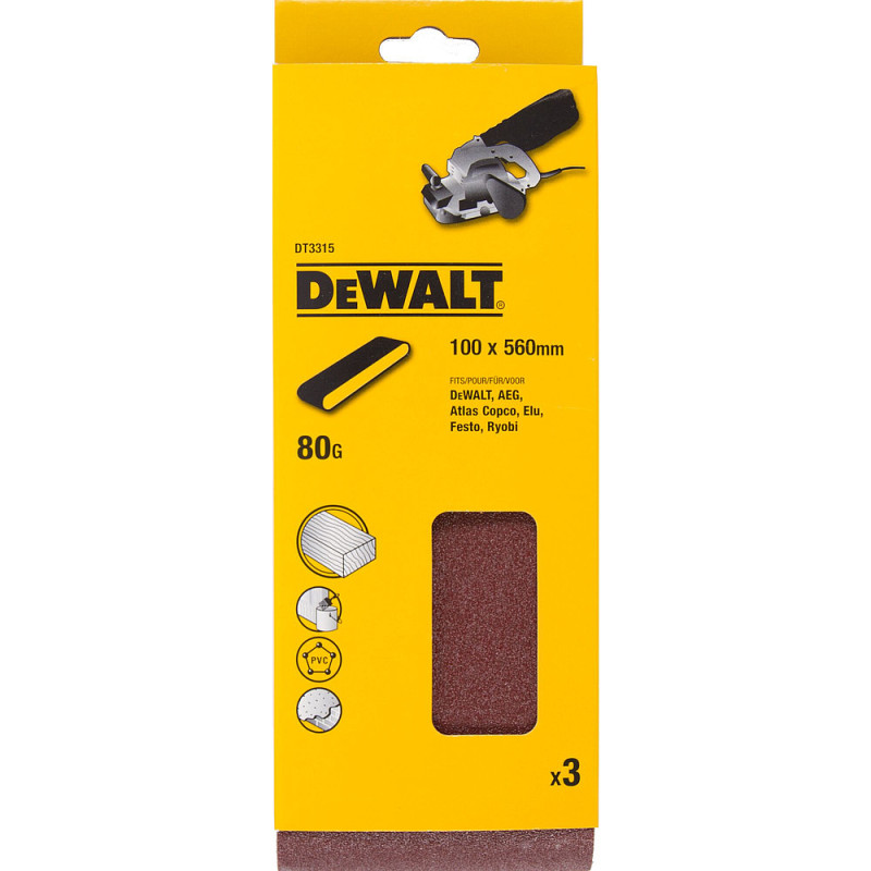 Abrasif pour ponceuses à bande bois - peinture - métal grain 80 - 100 x 560 mm
