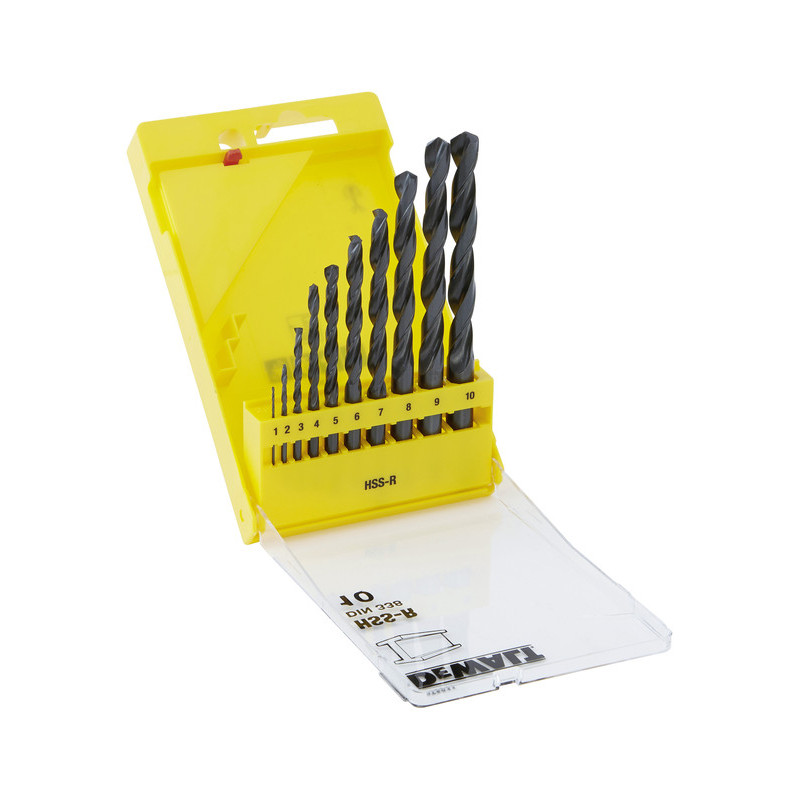 Coffret de 10 forets métal HSS-R diamètre 1 à 10 mm