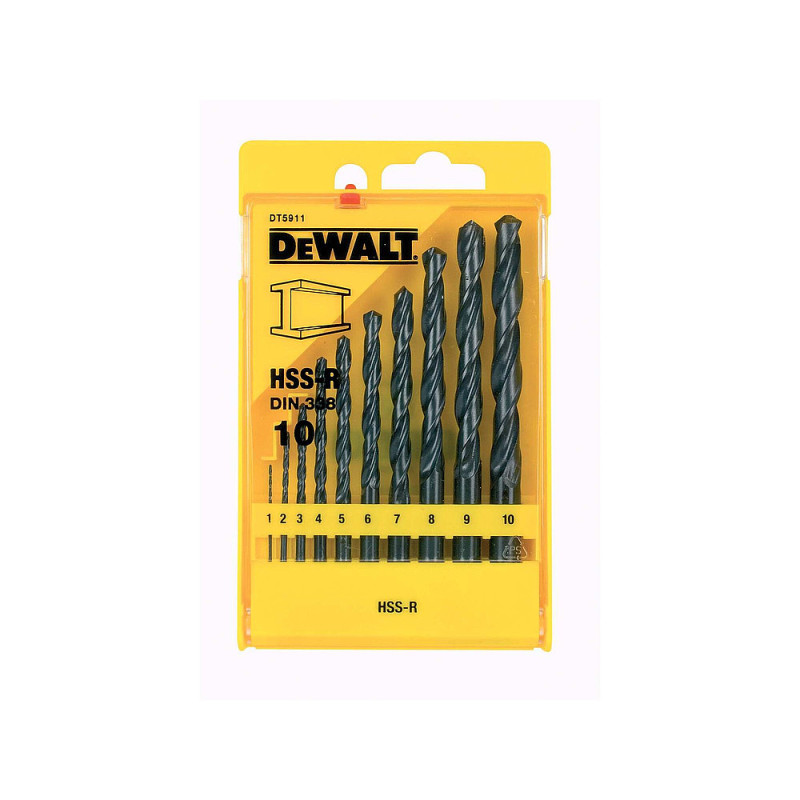 Coffret de 10 forets métal HSS-R diamètre 1 à 10 mm