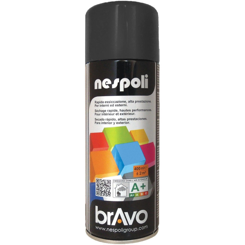 PEINTURE AEROSOL ACRYLIQUE PROFESSIONNELLE NOIR MAT 400ML