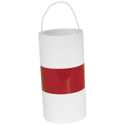 FARDIER CYLINDRIQUE BLANC AVEC BANDE RETRO ROUGE