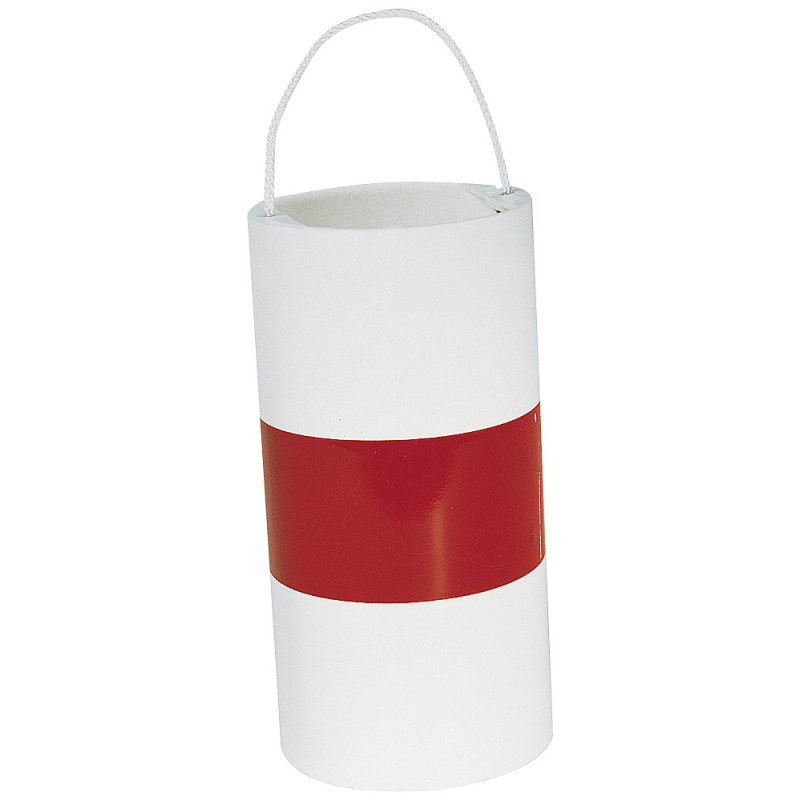FARDIER CYLINDRIQUE BLANC AVEC BANDE RETRO ROUGE