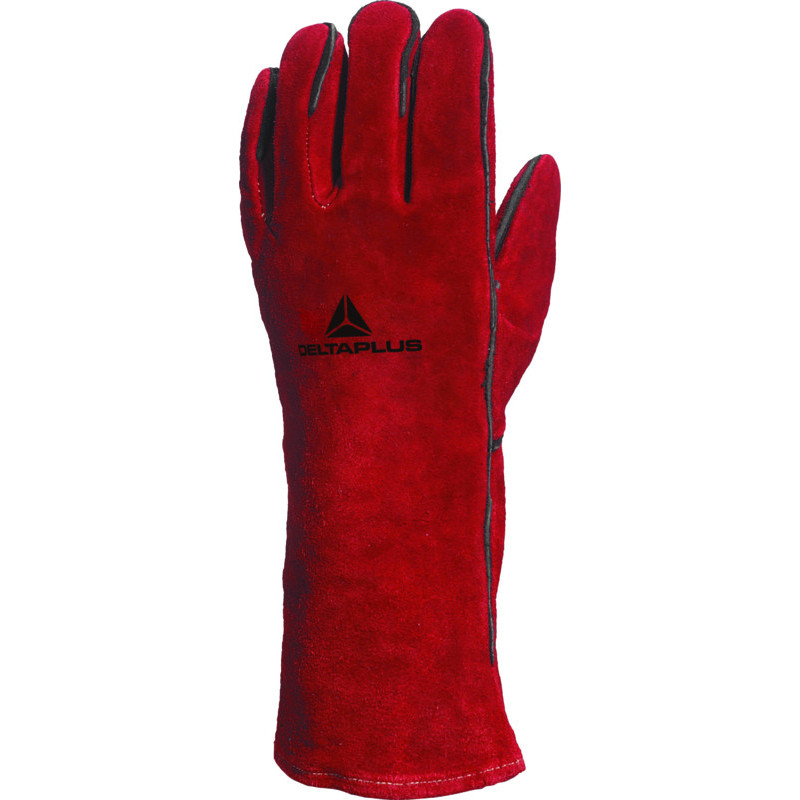 GANT SOUDEUR CROÛTE CUIR BOVIN ROUGE - T10