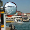 Miroir de sécurité convexe avec visière D600mm orange