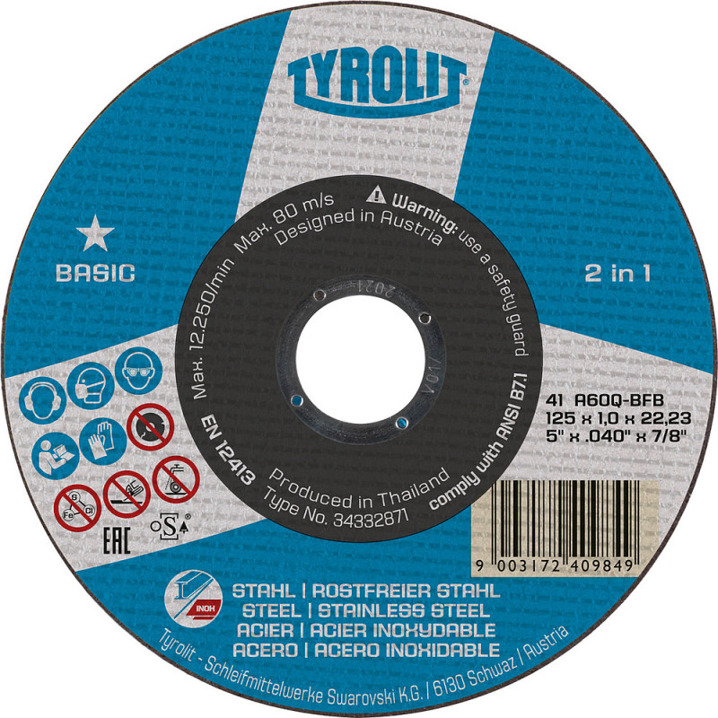 Disque à tronçonner41C 115x2.5x22.23 A30Q-BF