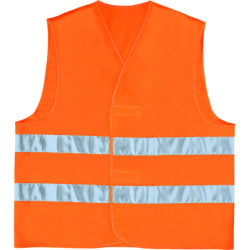 GILET FLUO ORANGE BANDES PARALLELES CLASSE 2