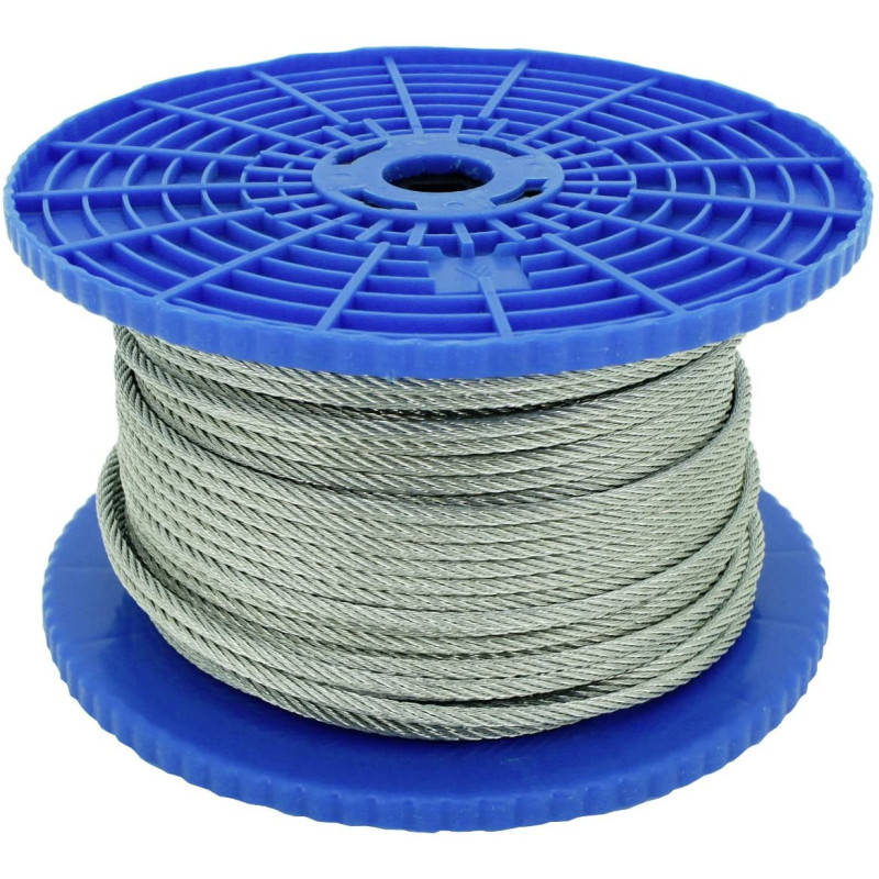 CABLE ACIER TYPE AVIATION D6.0MM BOBINE 200M