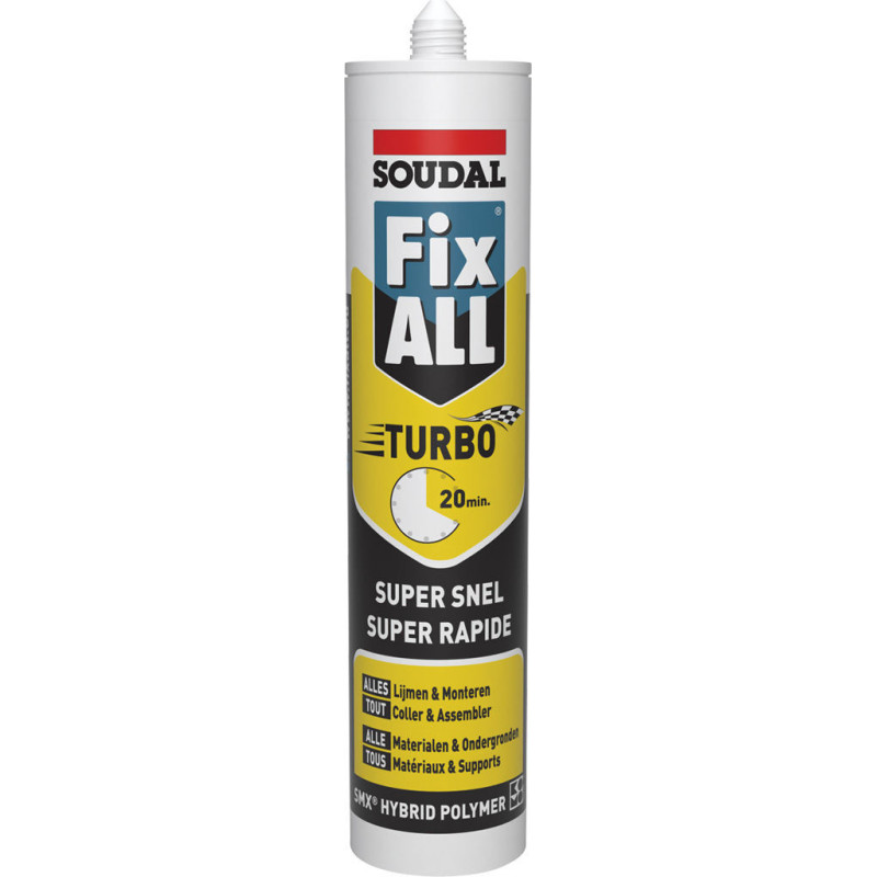 Mastic Colle Fix ALL Turbo Blanc Cartouche 290 ML