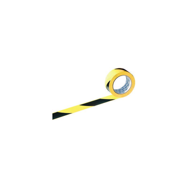 RUBAN ADHESIF NOIR-JAUNE 66MX50MM