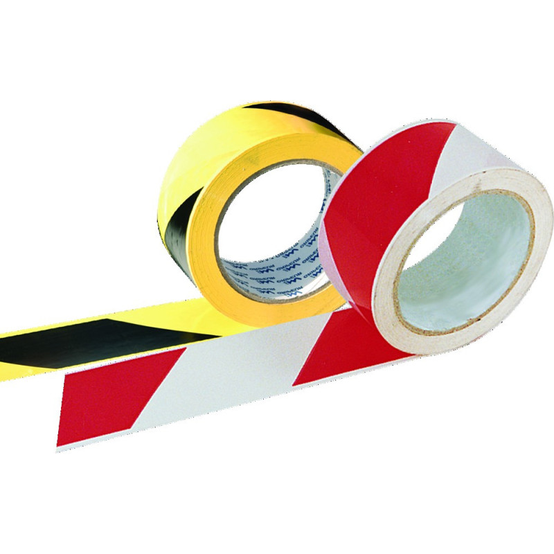 RUBAN ADHESIF NOIR-JAUNE 66MX50MM