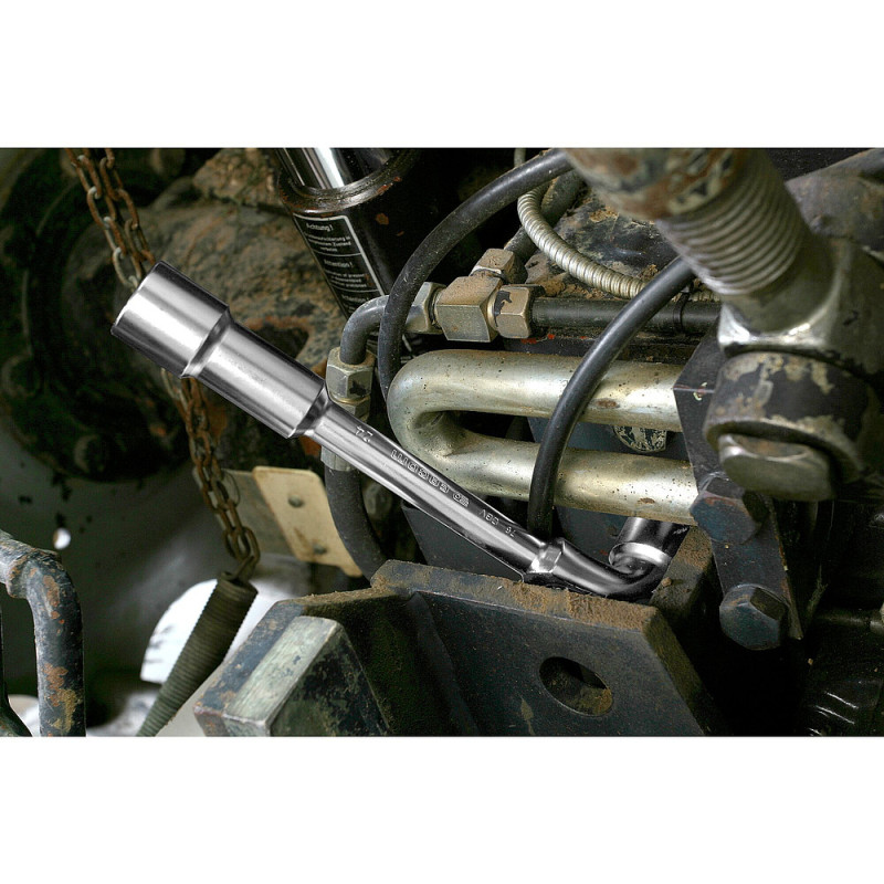 Clé à pipe 6x6 pans série 75 débouchée forgée 11 mm - profil OGV® - FACOM 75.11