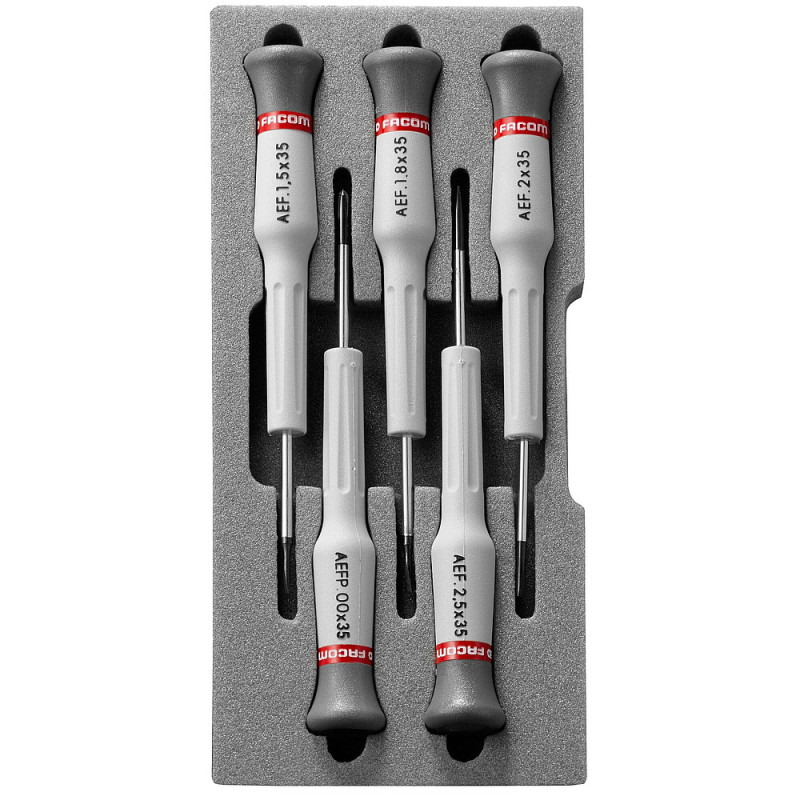 Coffret de 5 tournevis Micro-Tech® fente - Phillips®