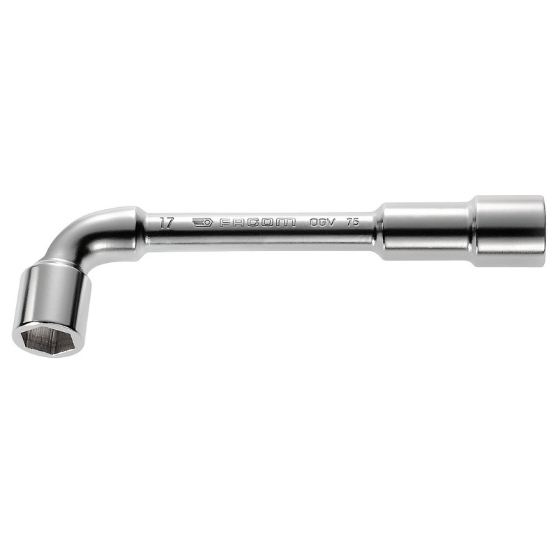 Clé à pipe 6x6 pans série 75 débouchée forgée 17 mm - profil OGV® - FACOM 75.17