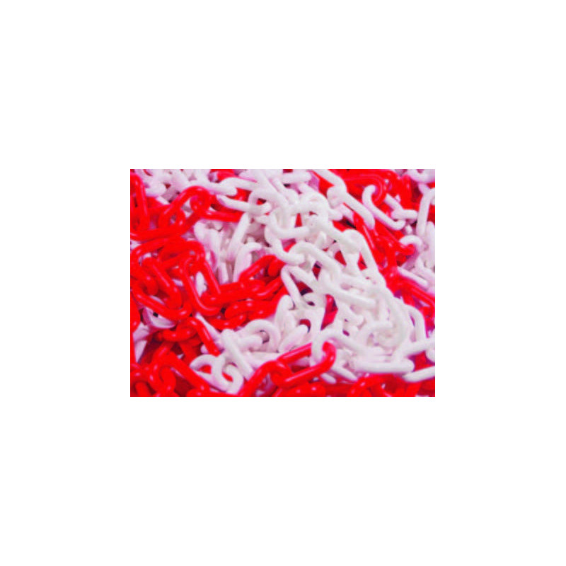 CHAINE PLASTIQUE ROUGE-BLANCHE 8MM (25ML)