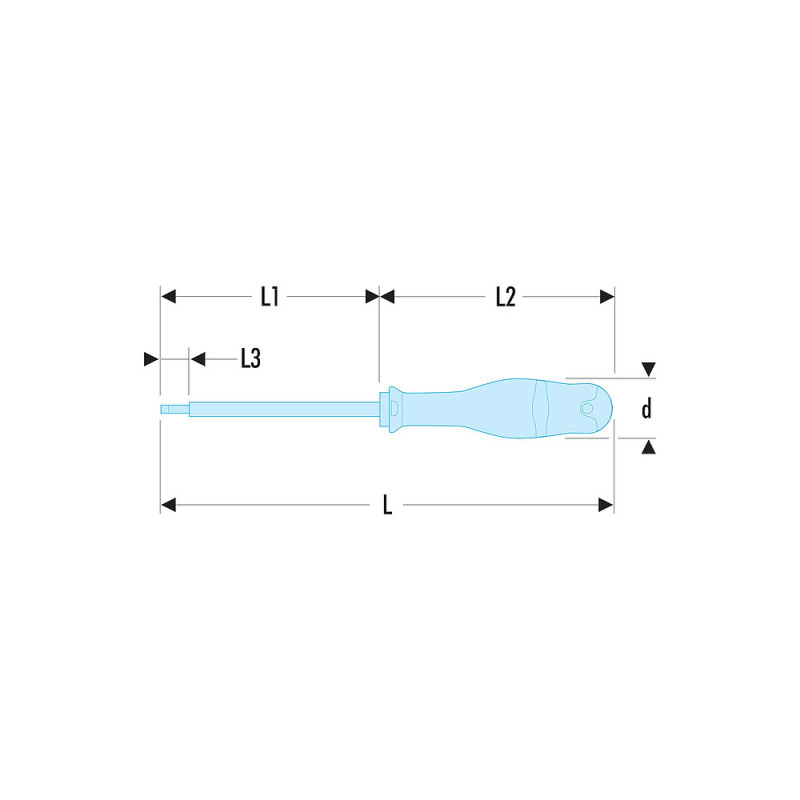 AT2.5x75VE - Tournevis PROTWIST® isolés 1000 Volts pour vis à fente