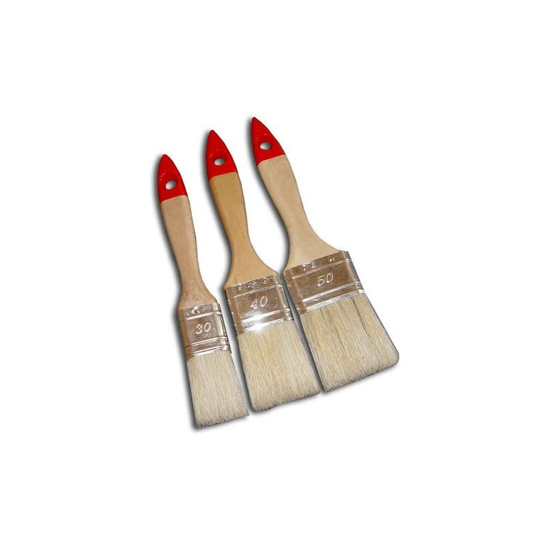 LOT DE 3 PINCEAUX PLATS SPECIAL LASURE ET TRAITEMENT DES BOIS 30-40-50MM