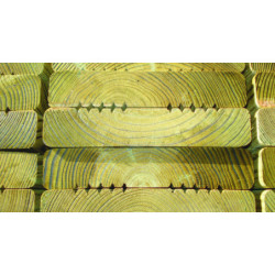 LAME DE TERRASSE CAILLEBOTIS DECK BOIS MASSIF PIN SYLVESTRE TRAITE CLASSE 4 SECTION 28X145MM LONGUEUR 3.60M