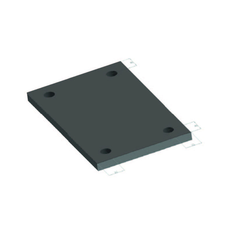 PLATINE 100X80X8MM NOIR 4 TR