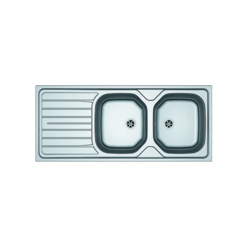 Evier RENOVA 2 cuves 1 égouttoir inox Dekor - 898830