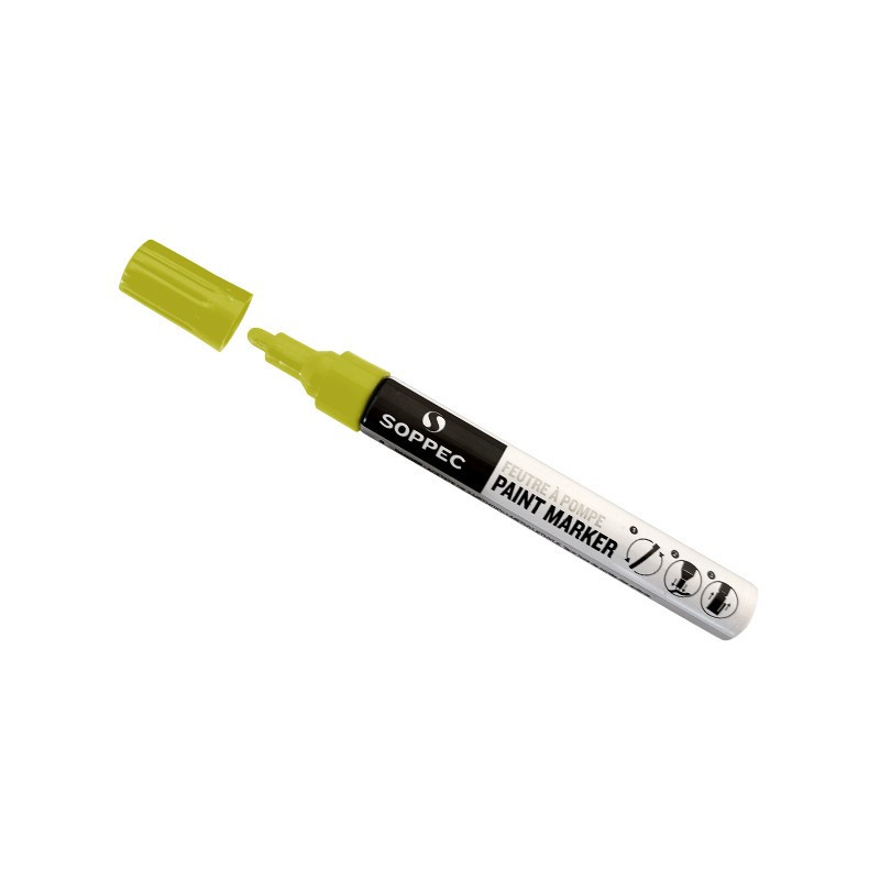 FEUTRE A POMPE JAUNE.  Marquage sur de nombreux supports