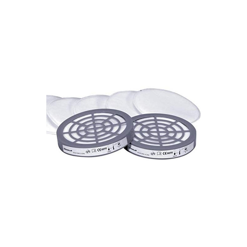 Kit de 6 pré-filtres P2 et 2 adaptateurs pour demi-masque série M6000 JUPITER. À utiliser avec filtres M6000E.