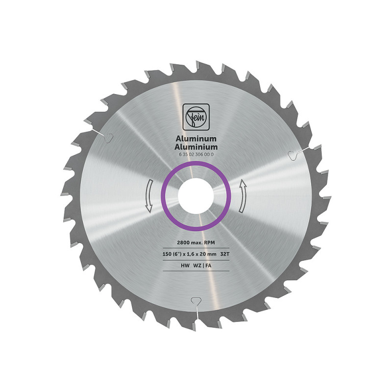 Lame de scie circulaire portative pour aluminium et autres métaux non ferreux