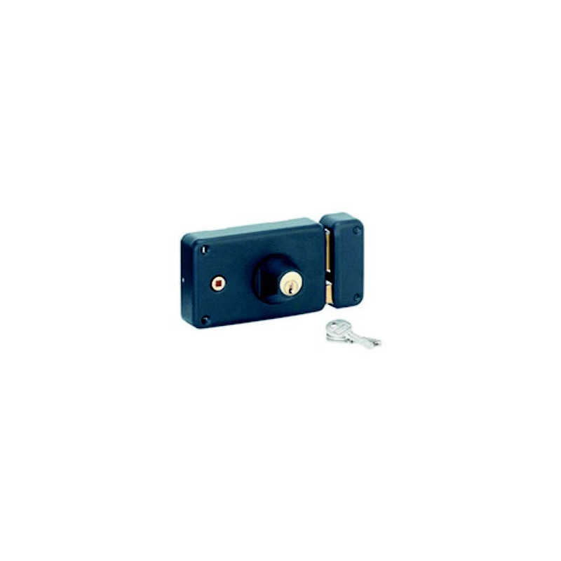 SERRURE APPLIQUE H140 DROITE POUSSANT  AVEC CYLINDRE22 A FOUILLOT