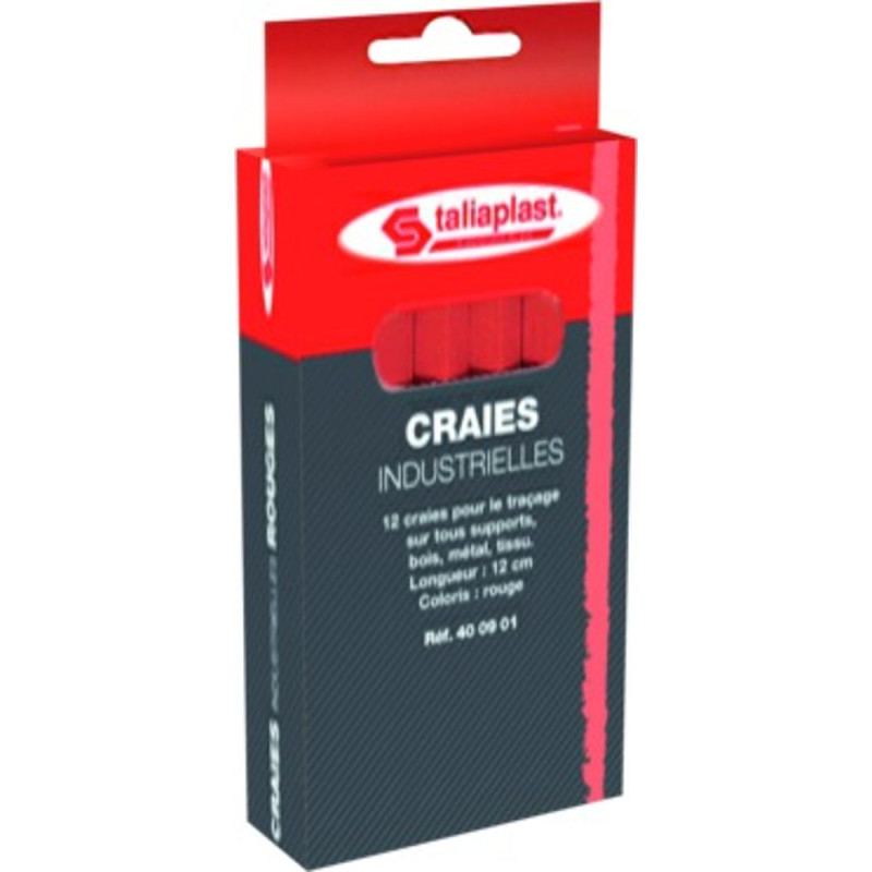CRAIE ROUGE HEXAGONALE L.120MM BOITE DE 12