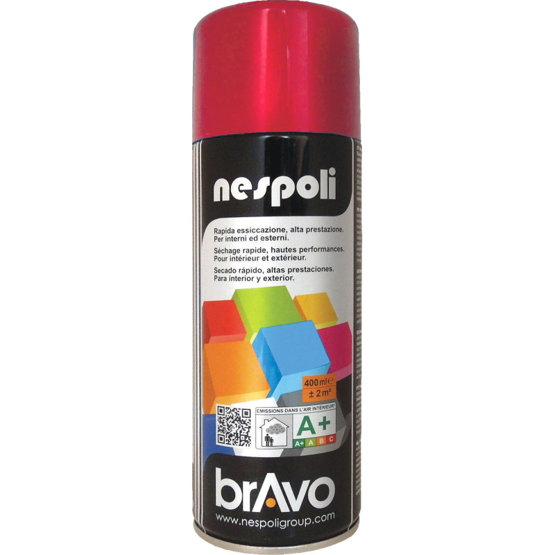 PEINTURE AEROSOL ACRYLIQUE PROFESSIONNELLE ROUGE RUBIS BRILLANT 400ML