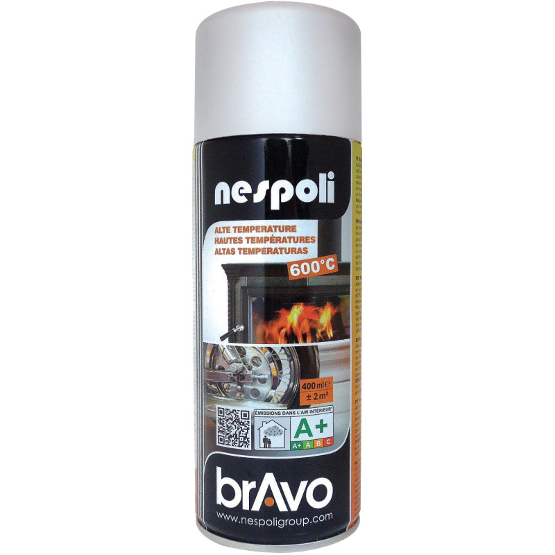 PEINTURE AEROSOL RESINE SILICONE HAUTE TEMPERATURE BLANC 400ML