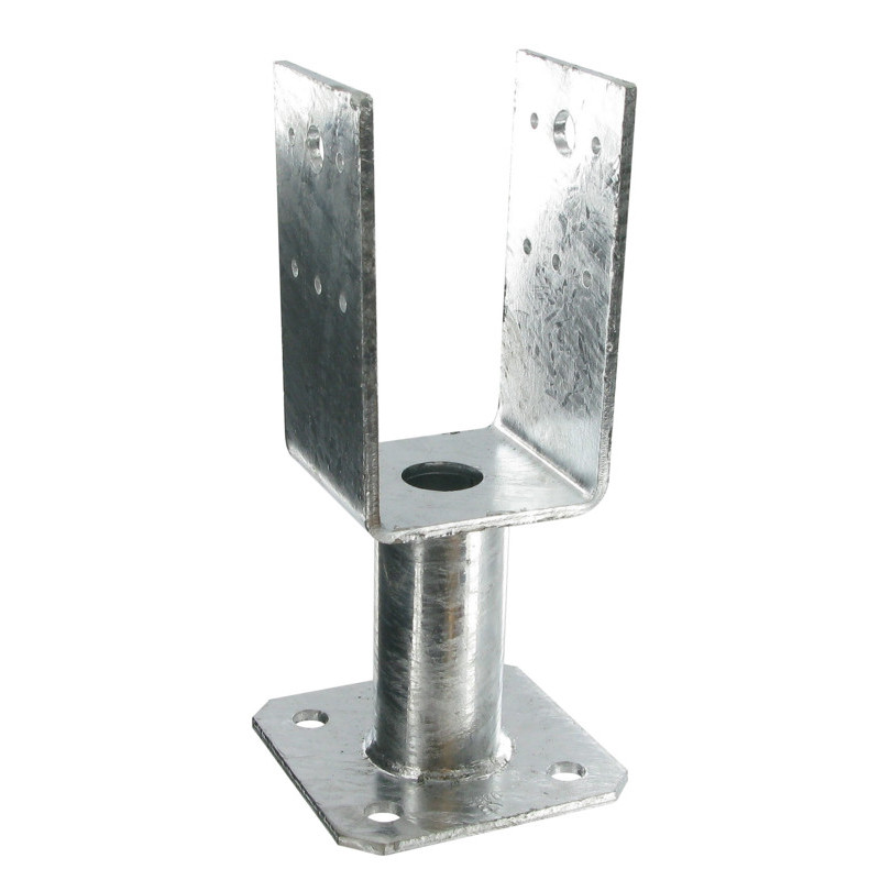PIED DE POTEAU TYPE U PLATINE LARG 70