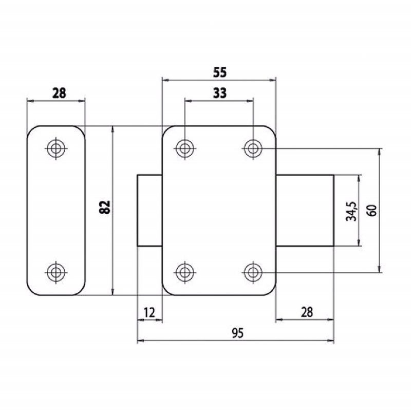 VERROU RPX 2104 BOUTON SANS CYLINDRE