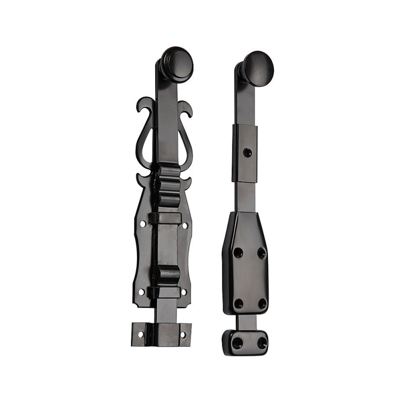 VERROU A A PLAQUER NOIR 220MM RUSTIQUE