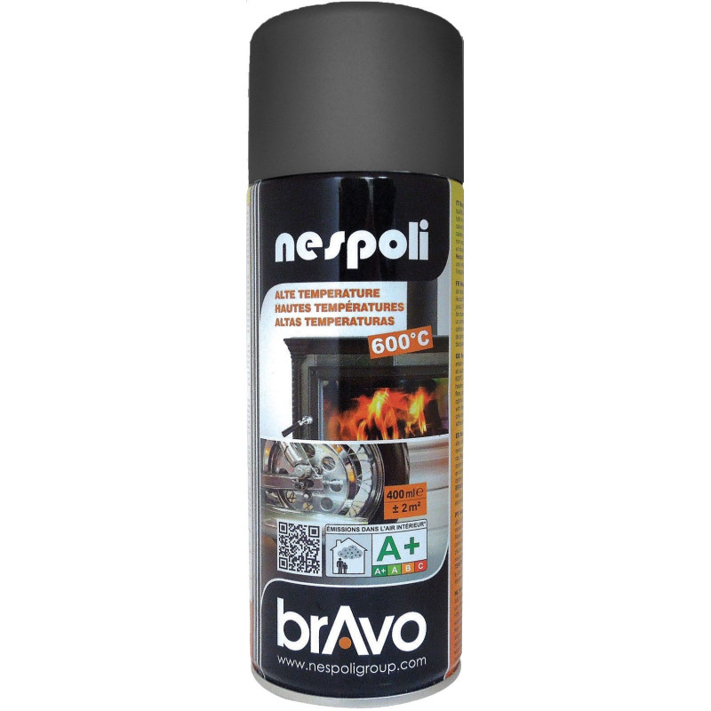 PEINTURE AEROSOL RESINE SILICONE HAUTE TEMPERATURE NOIR 400ML