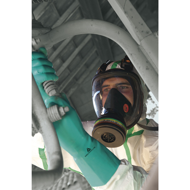 GANTS NITRILE FLOQUE VERT T10-11