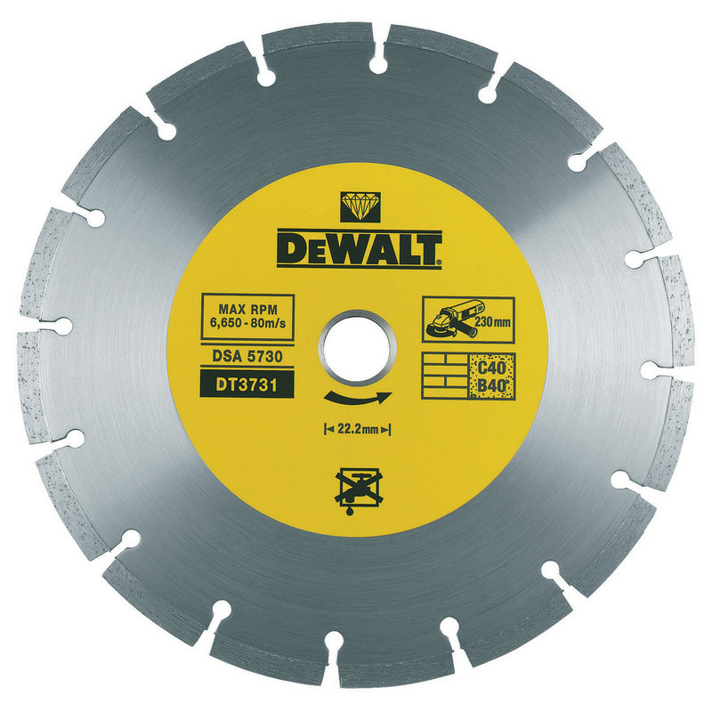 Disque fritté segmenté pour matériaux de construction-béton 230 x 22.2 mm