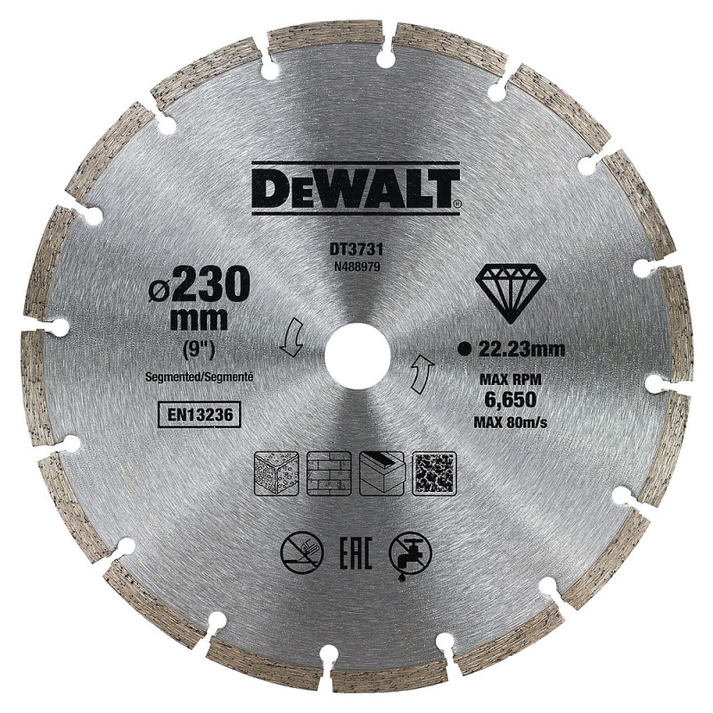 Disque fritté segmenté pour matériaux de construction-béton 230 x 22.2 mm