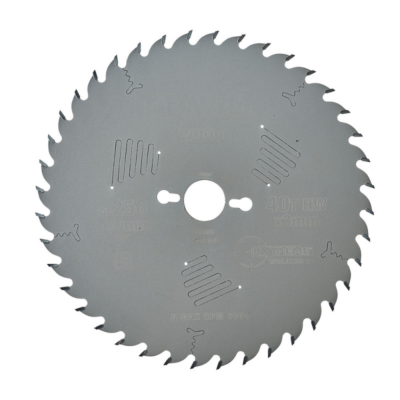 Lame de scie circulaire stationnaire Extreme Workshop 250 x 30 mm. 40 dents
