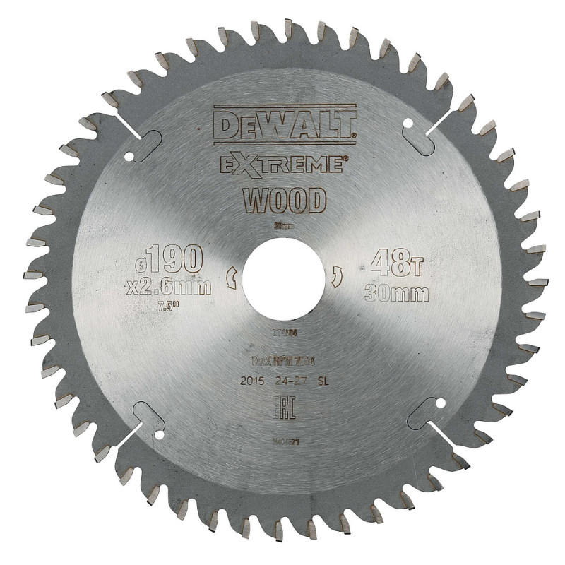Lame scie circulaire 190x30mm. 48 dents. TCG-coupe très fine. angle d'attaque -5